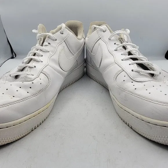 Nike Air Force 1 Mens Size 15 Triple White Low Top Casual Shoes 315122-111