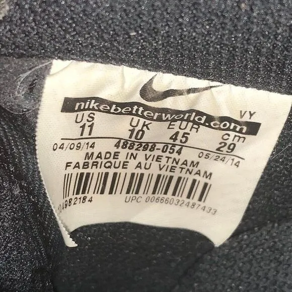 Nike Air Force 1 Men’s Size 11 Metallic Silver/Black/White Shoes 488298-054