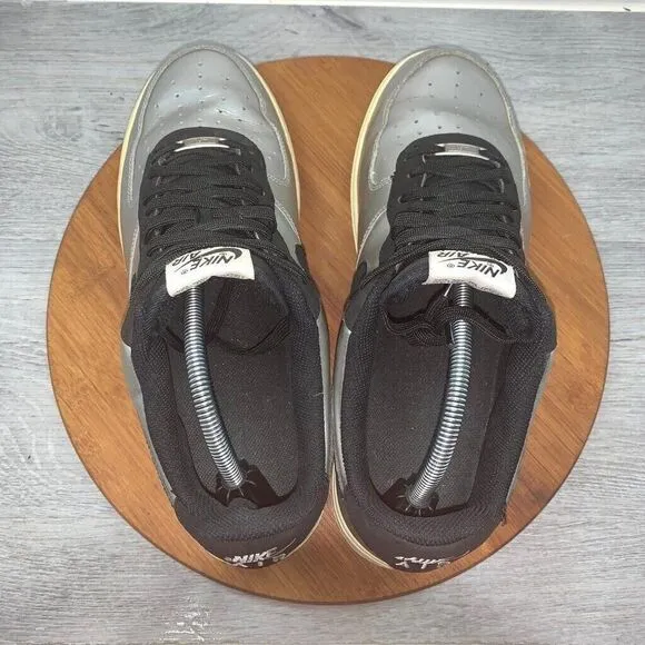 Nike Air Force 1 Men’s Size 11 Metallic Silver/Black/White Shoes 488298-054