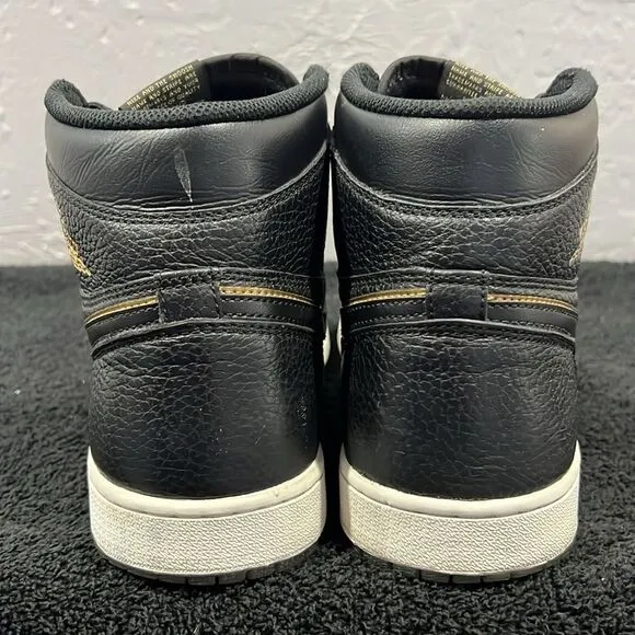 🔥🏀 NIKE AIR JORDAN 1 City Of Flight Sz 10.5  Black/Gold Basketball Shoes - EUC