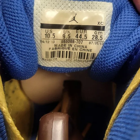 Nike Air Jordan 1 Retro High OG 2013 Laney Maize-Yellow/Blue 555088-707 Men 10.5