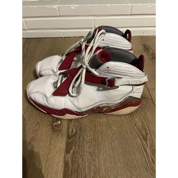 Nike Air Jordan 8.0 'White Red' Shoes Mens Size 10 Sneakers 467807 101 RARE