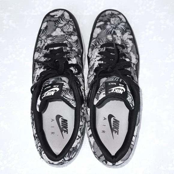 NIKE Air Max 1 GPX Men's Athletic Shoes Black Floral US 11 Lace-Up Sneakers