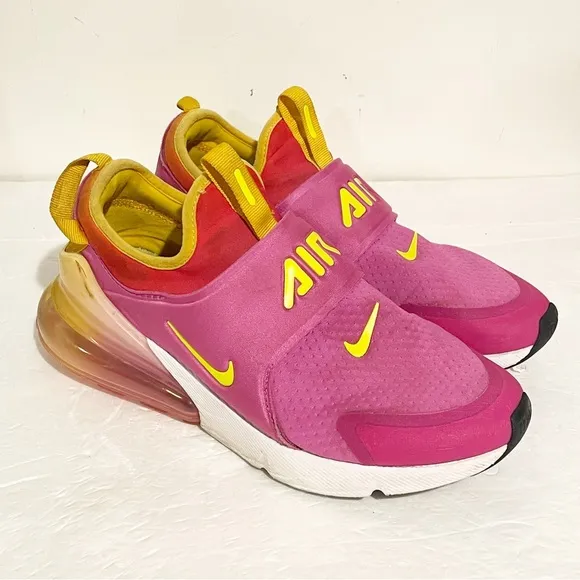 Nike Air Max 270 Youth 6.5 Extreme SE GS CN8280 600 Fuchsia Slip on Sneakers