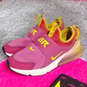 Nike Air Max 270 Youth 6.5 Extreme SE GS CN8280 600 Fuchsia Slip on Sneakers