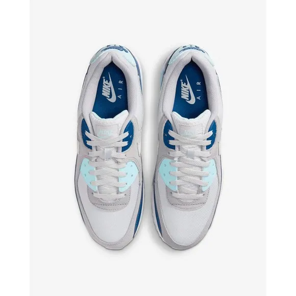 Nike Air Max 90 Size 10 Platinum White Glacier Blue FN6958-001 Mens Sneakers