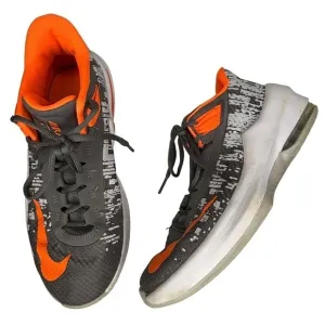 Nike Air Max Sneaker Shoes Infuriate II Boys Size 5 Youth Gray Orange Basketball