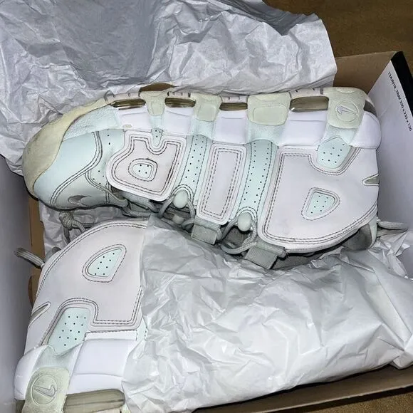 Nike‎ Air More Uptempo Barely Mint Green White Shoes Womens 12 Mens 10.5