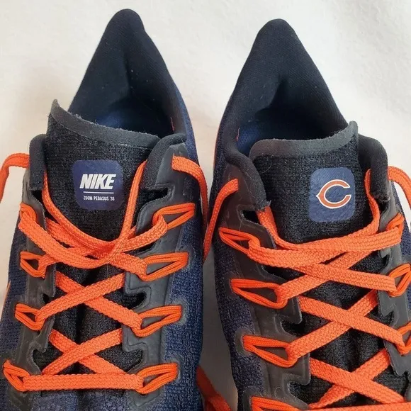 Nike Air Zoom Pegasus 36 NFL Chicago Bears 9.5 CI1923 400 Navy Orange Sneakers