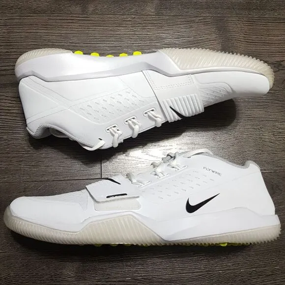 NIKE Alpha Menace Football Turf Low Training Shoes Mens 12 White Black Lacrosse