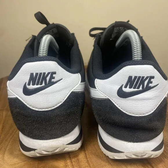 Nike Cortez Basic Nylon Obsidian Mens Black And White Size 11.5 Shoes Sneakers