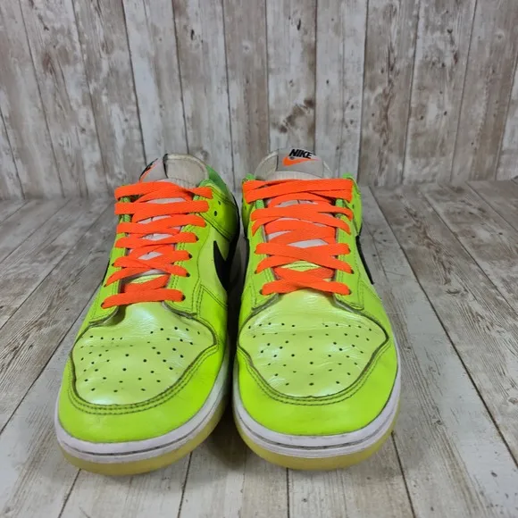 Nike Dunk Low Neon Green Black Sneakers Casual Shoes F4610-702 Size 9.5