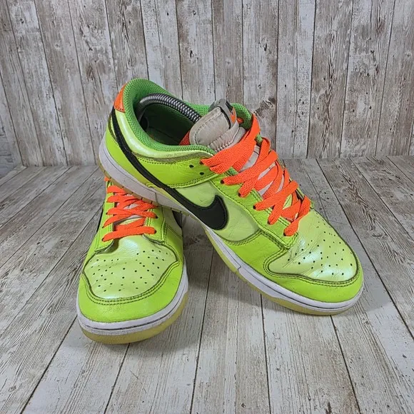 Nike Dunk Low Neon Green Black Sneakers Casual Shoes F4610-702 Size 9.5