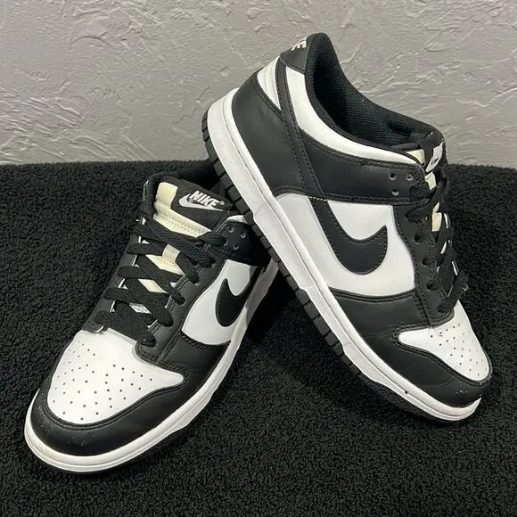 🔥🔥 NIKE DUNK LOW “PANDA” Retro Sneaker Shoes Big Kids Sz 7Y - EXCELLENT Dunks