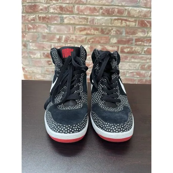 Nike Force Sky High “Polka Dot” Hidden Wedge Shoes Womens Sz 9.5 705148-001 RARE