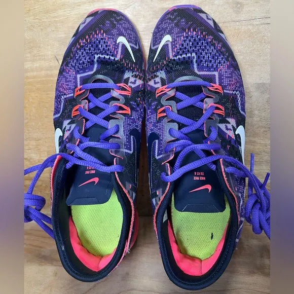 Nike Free TR 4 Print Womens Size 9 Running Shoes Sneakers Nordic Hyper Grape