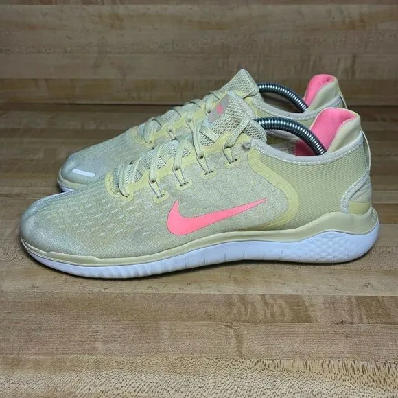 Nike Free RN 2018 Womens Round Toe Running Shoes Yellow Size US 11 A01911-700