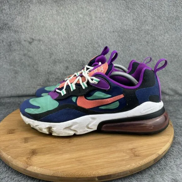 Nike Girls Air Max 270 React BQ0103-402 Blue Purple Training Shoes Size 6Y