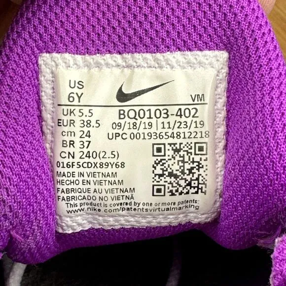 Nike Girls Air Max 270 React BQ0103-402 Blue Purple Training Shoes Size 6Y