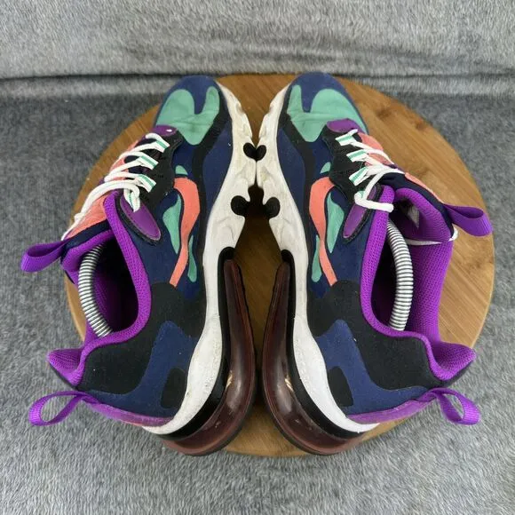 Nike Girls Air Max 270 React BQ0103-402 Blue Purple Training Shoes Size 6Y