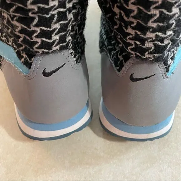 Nike Hi 3 sneaker boots plaid black white gray and blue size 6.5 women’s