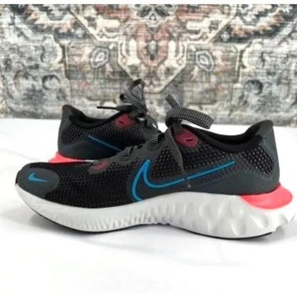 Nike Kids Renew Run Casual Running Shoes Size 6Y Black, Blue, Pink