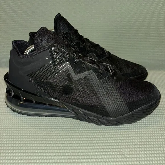 Nike Lebron XVIII 18 Low Triple Black Basketball Shoes Men’s Size 8.5 CV7562-004