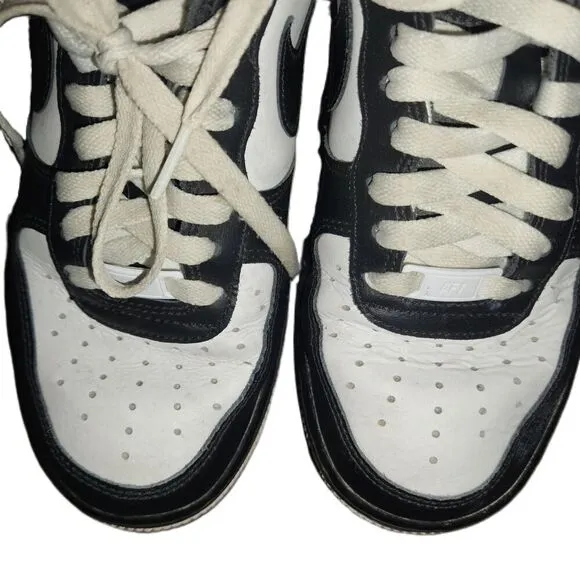 Nike Mens Black White Air Force 1 ID Customized Sneakers Size 7