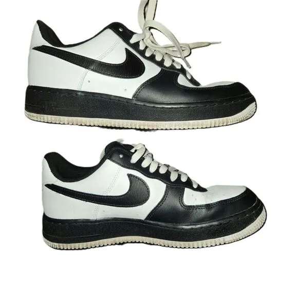 Nike Mens Black White Air Force 1 ID Customized Sneakers Size 7