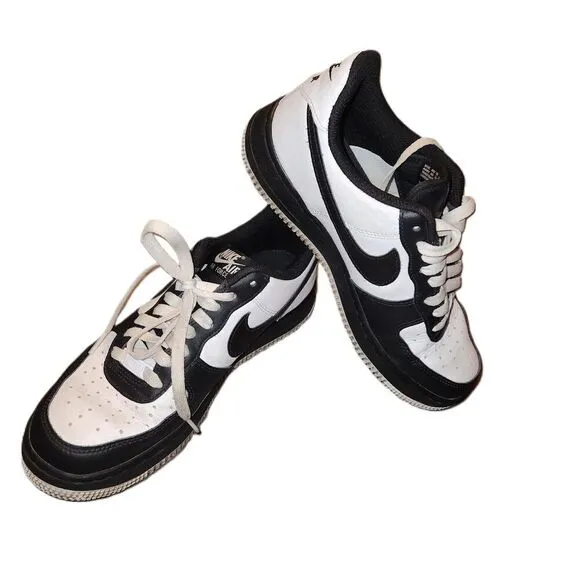 Nike Mens Black White Air Force 1 ID Customized Sneakers Size 7