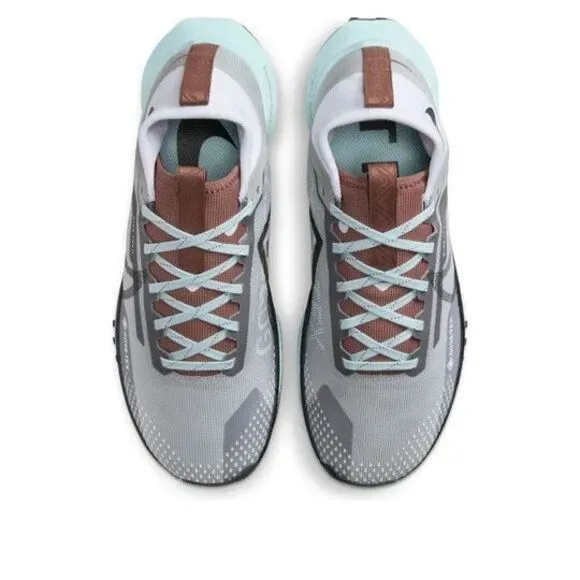 Nike React Pegasus Trail 4 Gore Tex Running Hiking Shoes Womens Size 9 Grey Blue