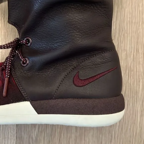 Nike Roshe Two Flyknit Hi 861708-600 Deep Burgundy-Red Women Size 10 Boots