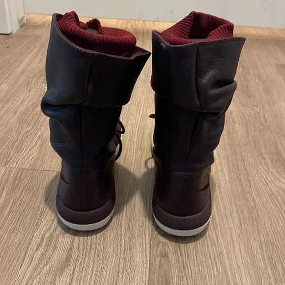 Nike Roshe Two Flyknit Hi 861708-600 Deep Burgundy-Red Women Size 10 Boots