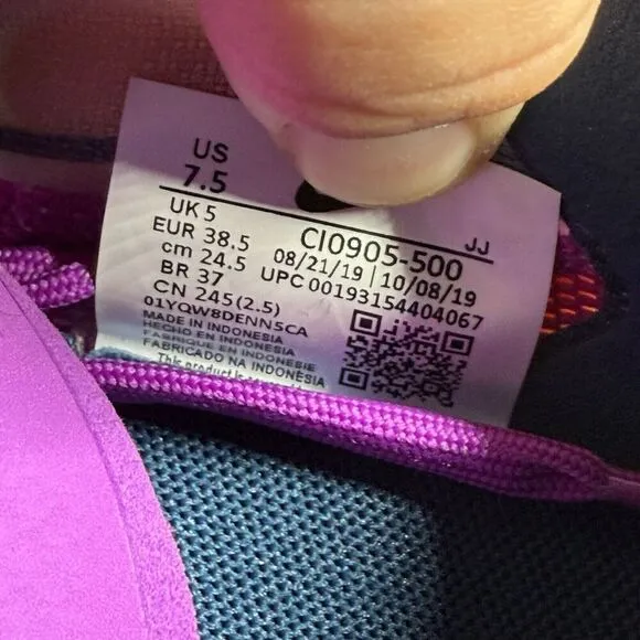 Nike Vista Lite Purple Women's Size 7.5 Running Shoes Sneakers CI0905-500