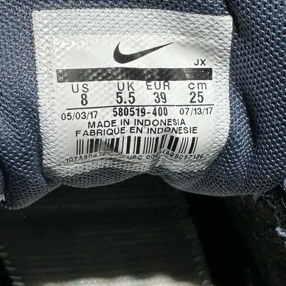 Nike Womens Air Max Ivo 580519-400 Blue Casual Shoes Sneakers Size 8(No Insoles)