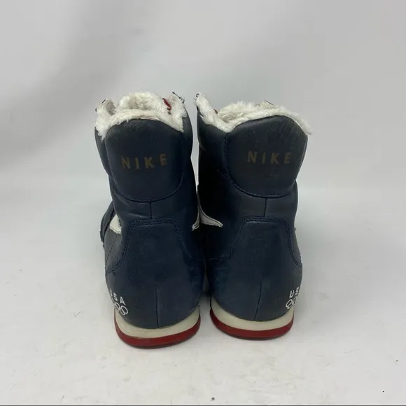 Nike Zoom Men’s 9 Air Navy Blue Leather USA Olympics Sneaker Boots