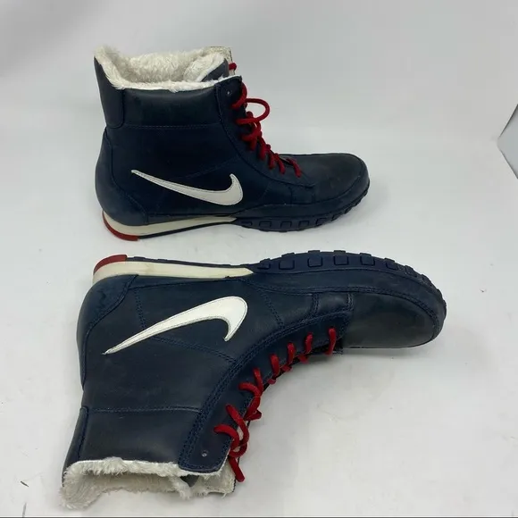 Nike Zoom Men’s 9 Air Navy Blue Leather USA Olympics Sneaker Boots