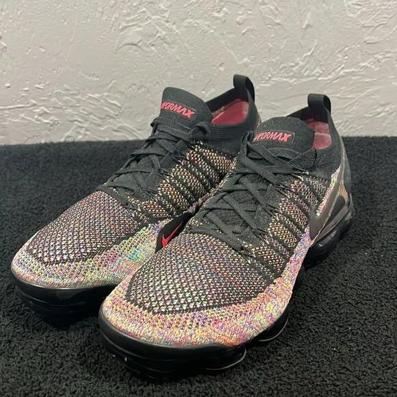 🔥NIKE Air VaporMax Flyknit 2 Black Multicolor with OG Box Men Sz 11.5 - PERFECT