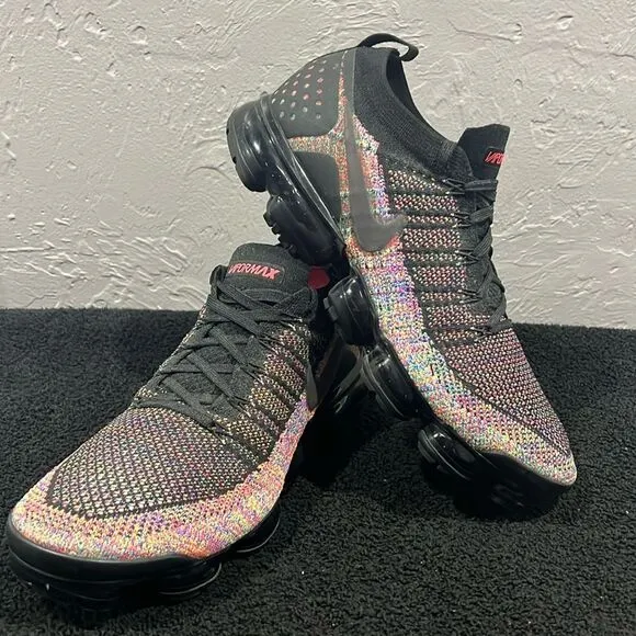 🔥NIKE Air VaporMax Flyknit 2 Black Multicolor with OG Box Men Sz 11.5 - PERFECT