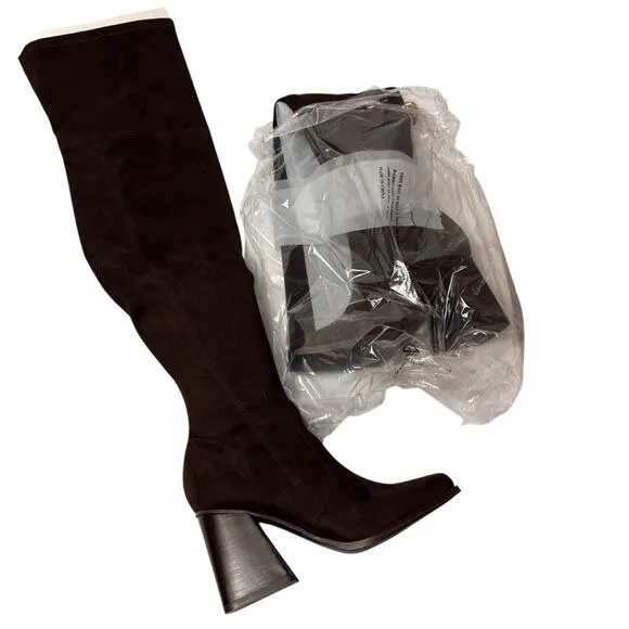 Nine West Dark Brown Be Gone 2 High Heel Women Boots Size 5 Brand New