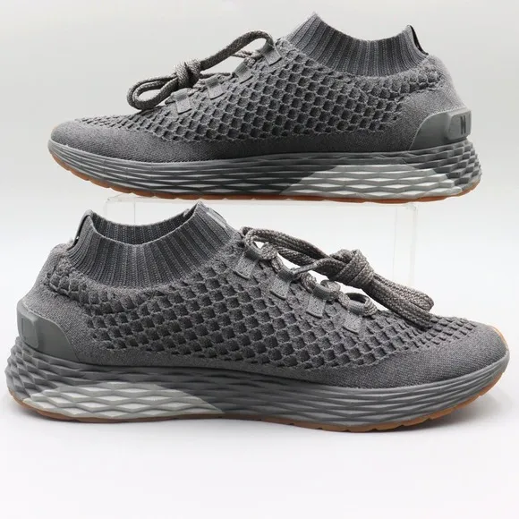 NoBull Diamond Knit Runner Mens 13 US Gray Athletic Training Shoes *No Insoles