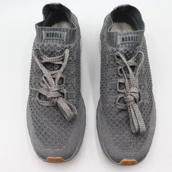NoBull Diamond Knit Runner Mens 13 US Gray Athletic Training Shoes *No Insoles