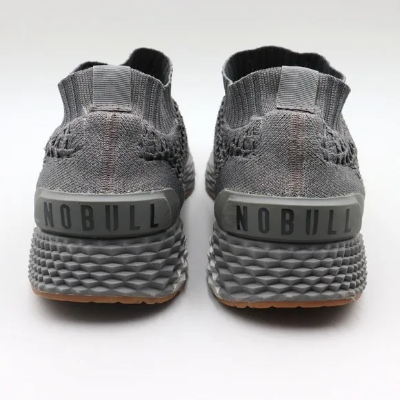 NoBull Diamond Knit Runner Mens 13 US Gray Athletic Training Shoes *No Insoles