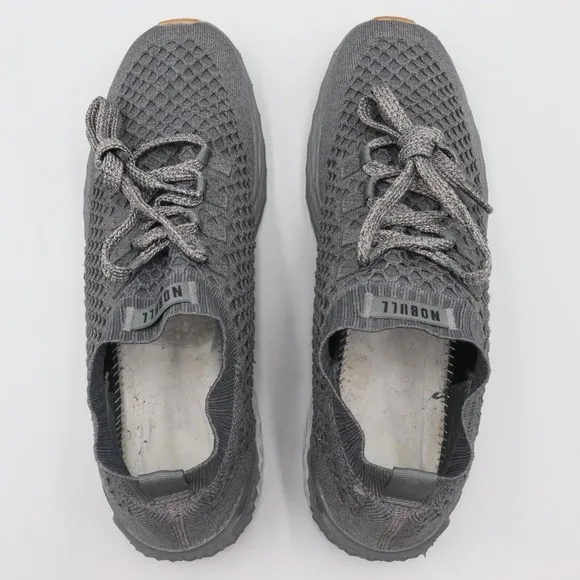 NoBull Diamond Knit Runner Mens 13 US Gray Athletic Training Shoes *No Insoles