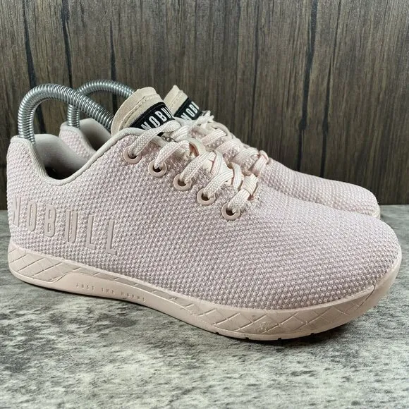 NOBULL Pink SuperFabric Size 7 Training Lifting CrossFit Shoes *NO INSOLES*