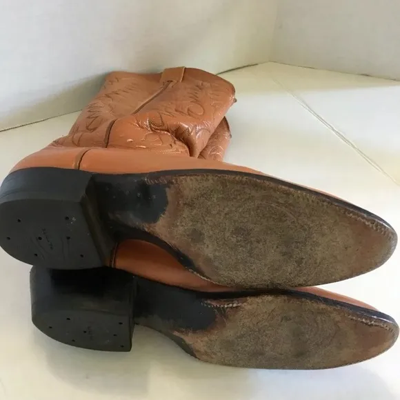 Nocana Texas Western Cowboy Brown Boots Men’s 9.5 RARE HTF Inserts included