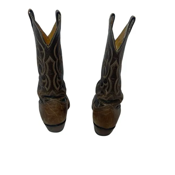 Nocona Men’s Brown Leather Cowboy Boots Size 7