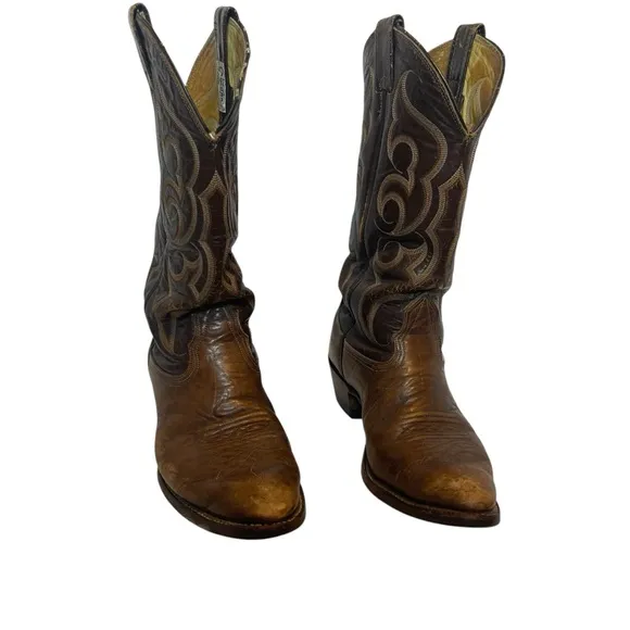 Nocona Men’s Brown Leather Cowboy Boots Size 7