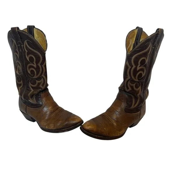 Nocona Men’s Brown Leather Cowboy Boots Size 7