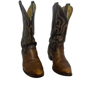 Nocona Men’s Brown Leather Cowboy Boots Size 7